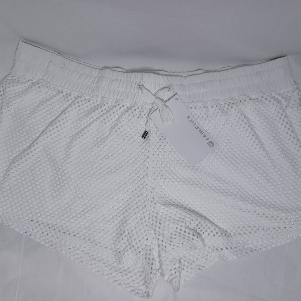 White Textured Shorts